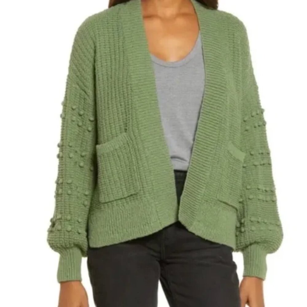Madewell Bobble Cardigan Sweater Small Sage Green